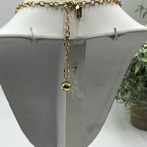 Kate Spade "Cause A Stir" Orange Stone Enamel Gold Plate Statement Necklace - Picture 9 of 12